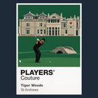 Tiger Woods St Andrews Icon Frame artwork in navy