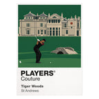 Tiger Woods St Andrews Icon Frame artwork in white
