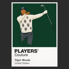 Tiger Woods Club Twirl Golf Icon Frame Men's Polo Shirt