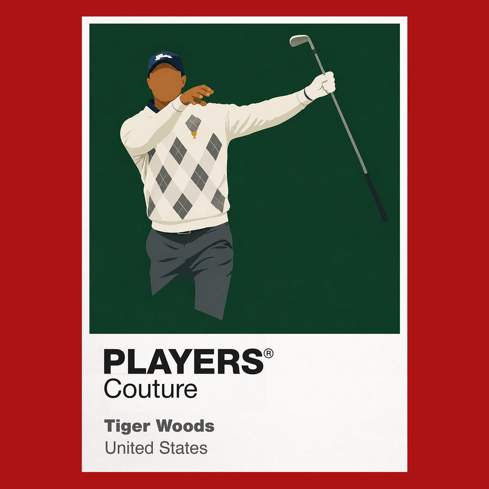 Tiger Woods Club Twirl Golf Icon Frame Men's Polo Shirt