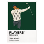 Tiger Woods Club Twirl Golf Icon Frame Men's Polo Shirt