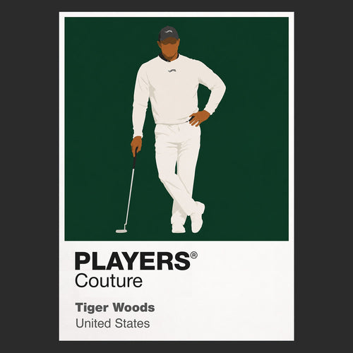 Tiger Woods Not Sunday Red Golf Icon Frame Men's Polo Shirt in Black - Players Couture Fanwear