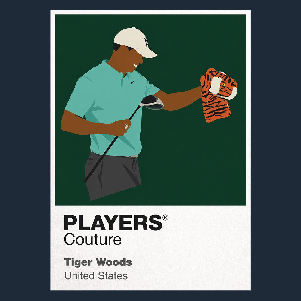Tiger Woods Frank Headcover Golf Icon Frame Men's Polo Shirt