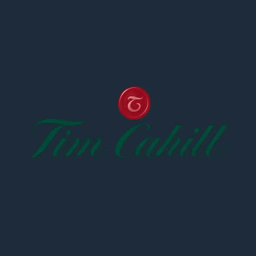 Tim Cahill Logo Men's Hoodie – navy close-up detail shot of the Tim Cahill Players Couture logo design