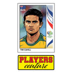 Tim Cahill World Cup Sticker Men's T-Shirt – close-up detail shot of the Tim Cahill World Cup Players Couture logo design