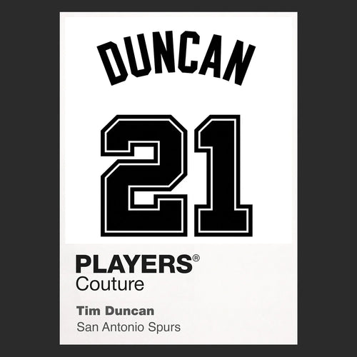 Tim Duncan 21 White Jersey Frame - Icon Design