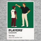 Tin Cup Roy McAvoy addressing the ball with stubborn confidence at his dusty Texas driving range Icon Frame artwork in grey