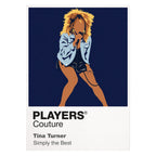 Tina Turner Tina Turner's unmistakable hair, heels and forward-driving solo stage stance Icon Frame artwork on white