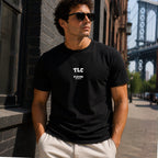 TLC Men's T-Shirt — lifestyle photo, Black t-shirt