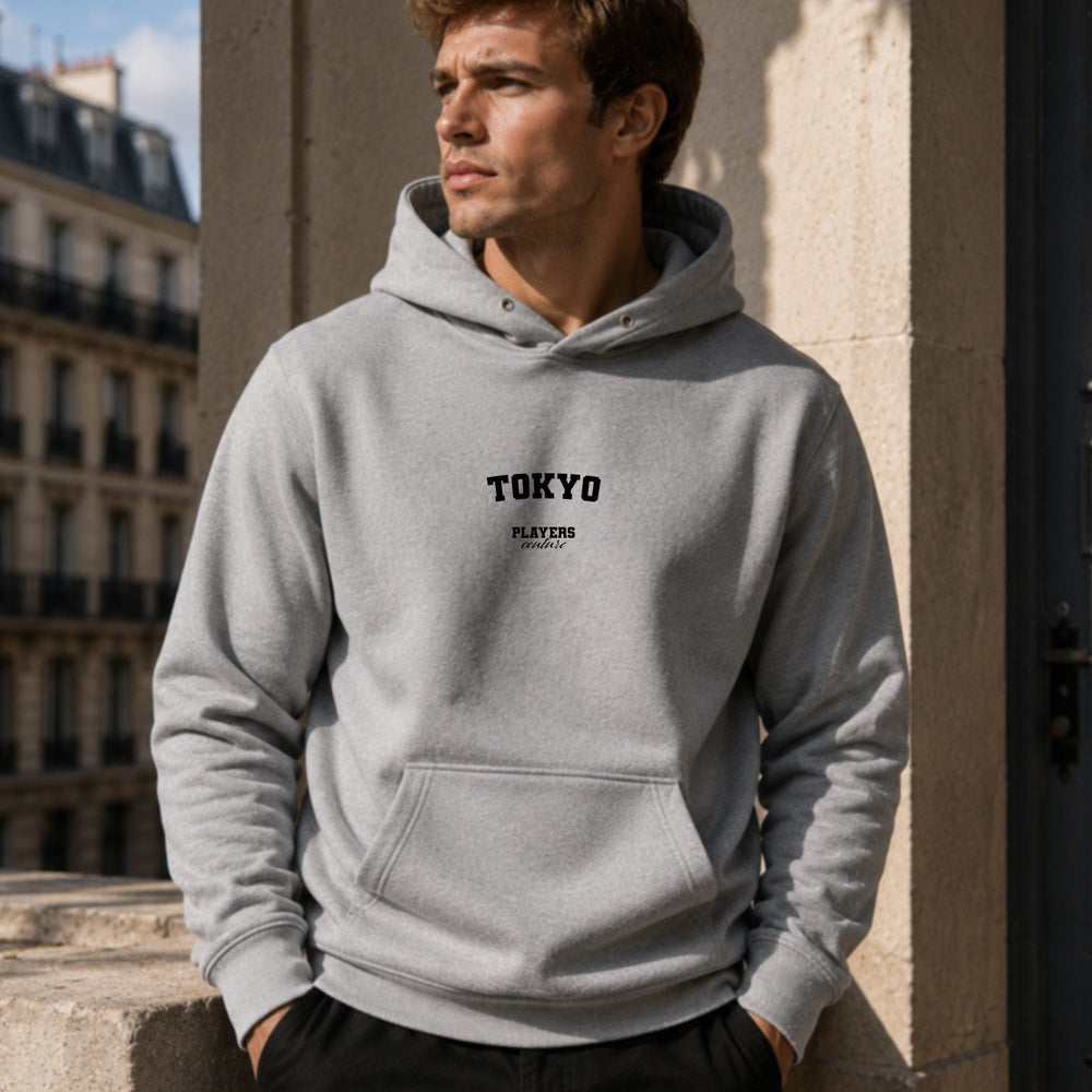 Tokyo name-print hoodie - grey