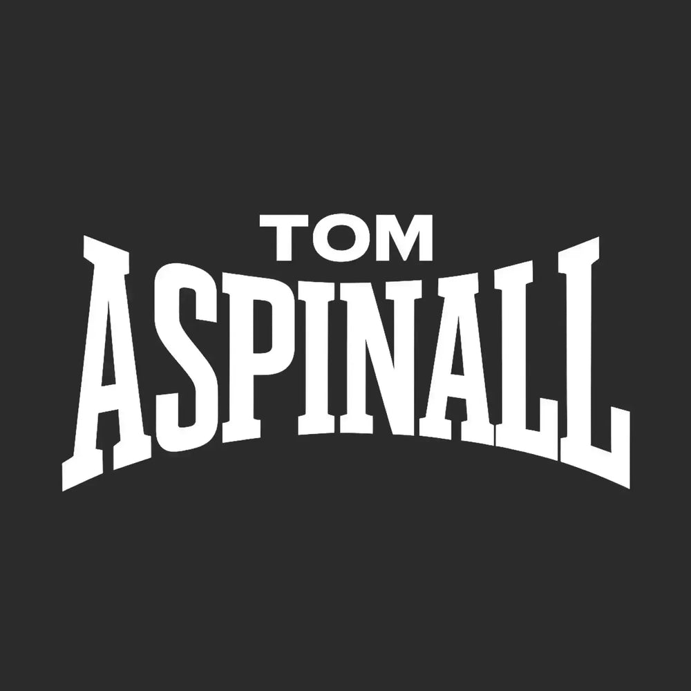 Tom Aspinall Logo Men's Hoodie – black close-up detail shot of the Tom Aspinall Players Couture logo design