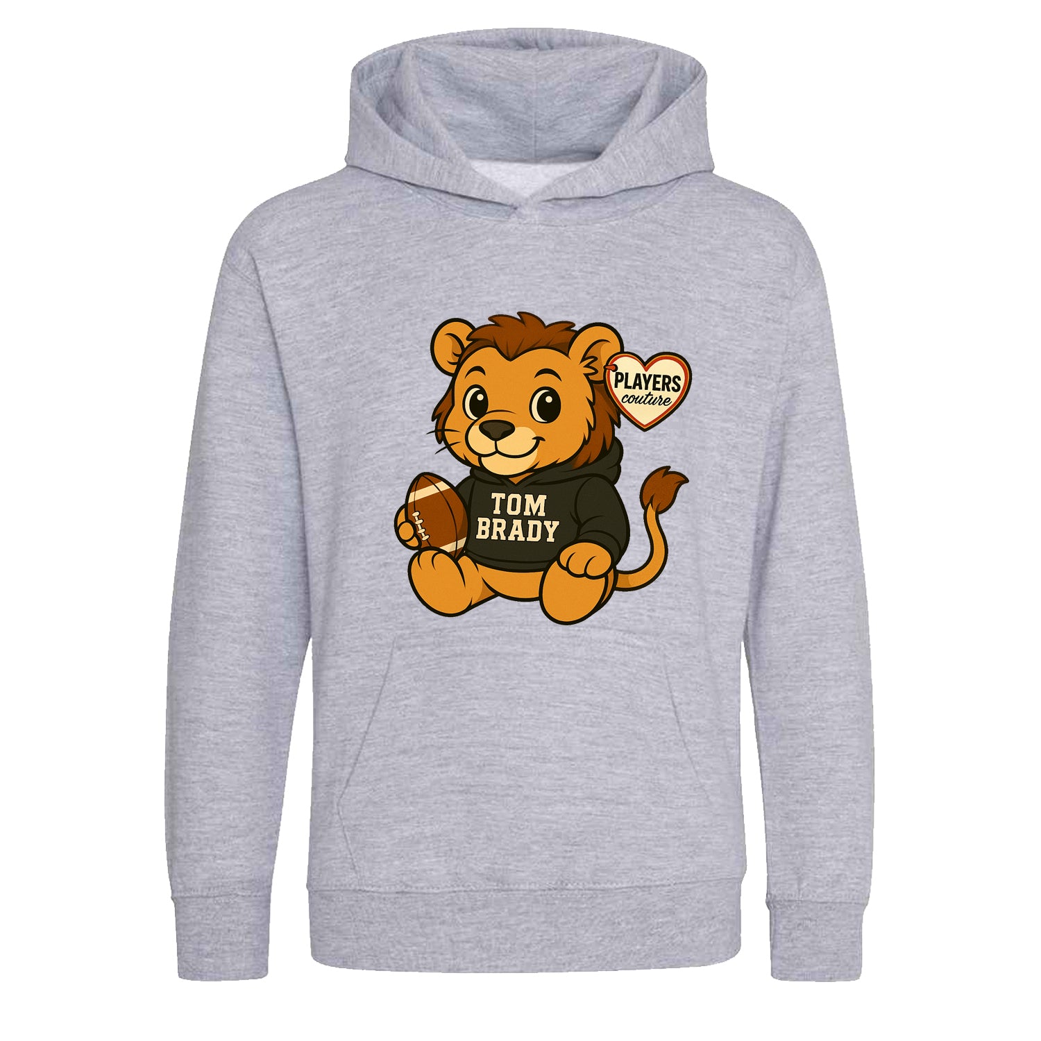 Tom Brady Lion Logo Players Couture Kids Hoodie Gray