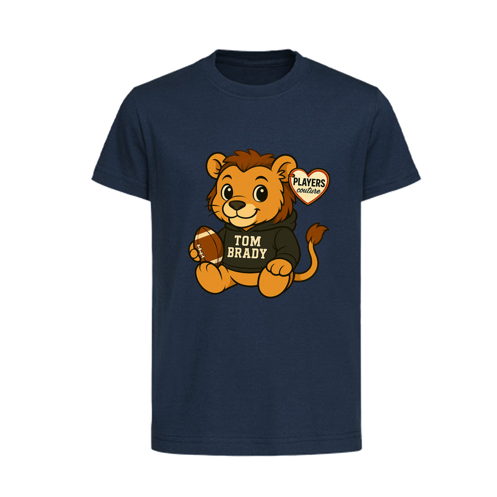Tom Brady Lion Logo Players Couture Kids T-Shirt Navy