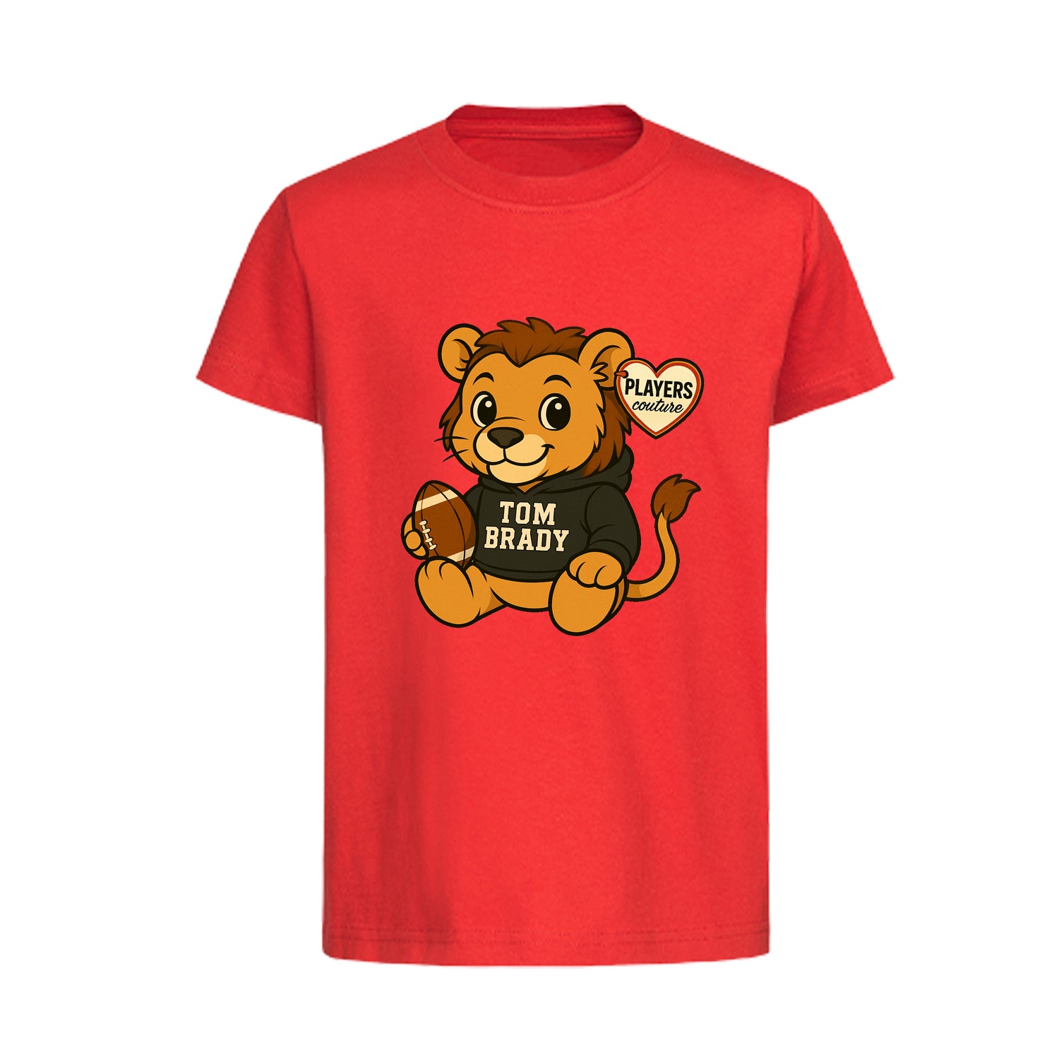Tom Brady Lion Logo Players Couture Kids T-Shirt Red