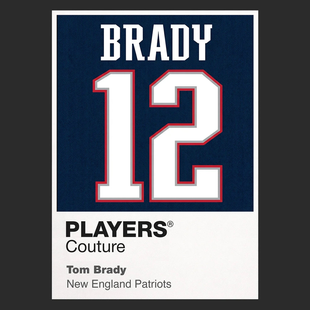 Tom Brady 12 Patriots Jersey Frame Men's T-Shirt – black close-up detail shot of the Tom Brady 12 Patriots Players Couture