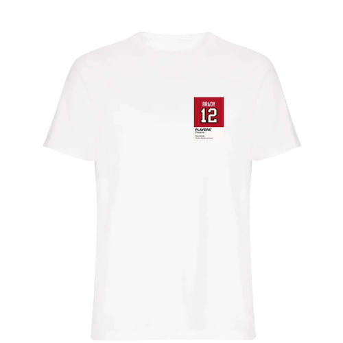 Tom Brady 12 Tampa t-shirt – white men's t-shirt featuring the Tom Brady 12 Tampa Players Couture logo