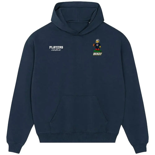 Tom Brady Toy hoodie – navy men's hoodie featuring the Tom Brady Toy Players Couture logo