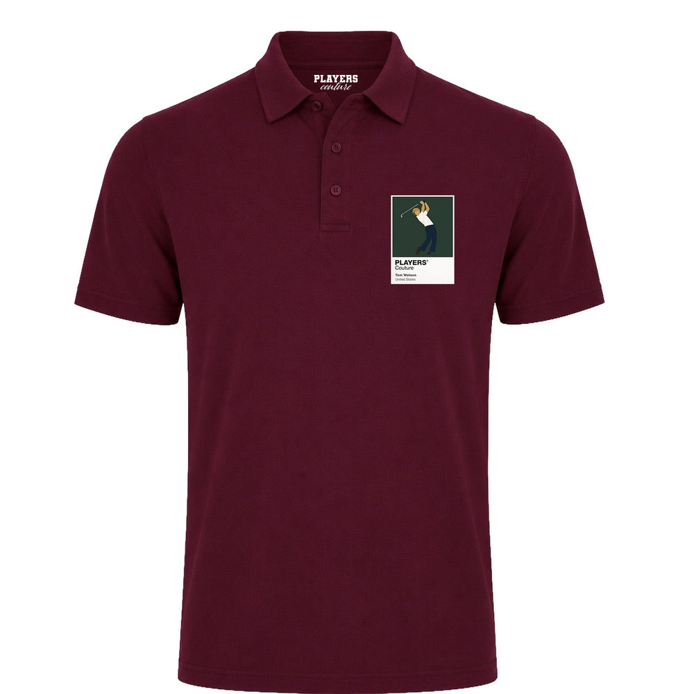 Tom Watson Golf Icon Frame Men's Polo Shirt - Burgundy
