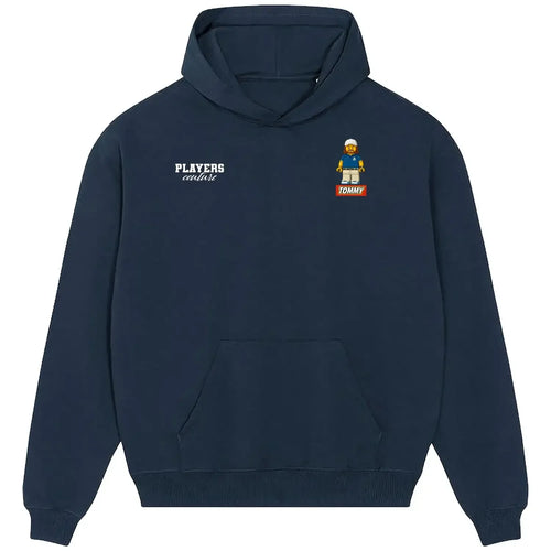 Tommy Fleetwood Toy hoodie – navy men's hoodie featuring the Tommy Fleetwood Toy Players Couture logo