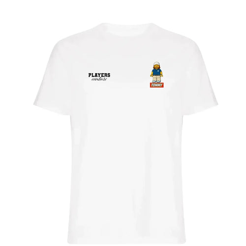 Tommy Fleetwood Toy t-shirt – white men's t-shirt featuring the Tommy Fleetwood Toy Players Couture logo