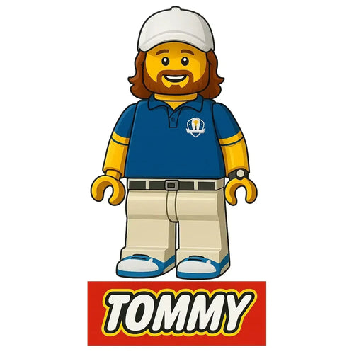 Tommy Fleetwood Toy Logo Men's Hoodie – white close-up detail shot of the Tommy Fleetwood Toy Players Couture logo design