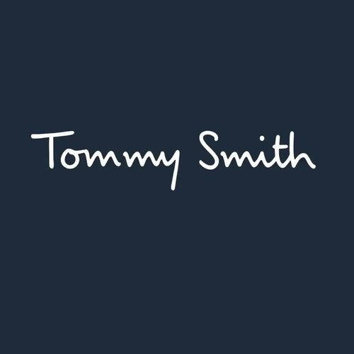 Tommy Smith Logo Men's Hoodie – navy close-up detail shot of the Tommy Smith Players Couture logo design