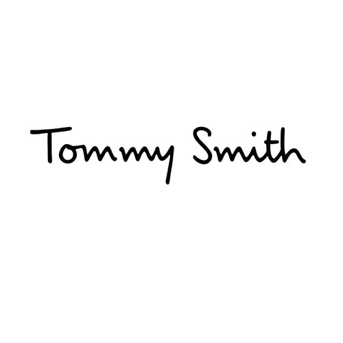 Tommy Smith Logo Men's Hoodie – white close-up detail shot of the Tommy Smith Players Couture logo design