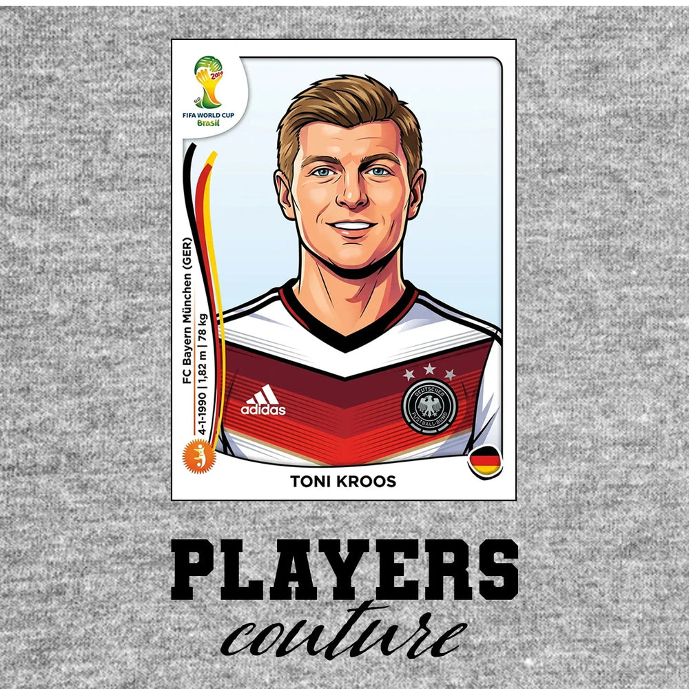 Toni Kroos World Cup Sticker Men's Hoodie – toni kroos grey Players Couture design