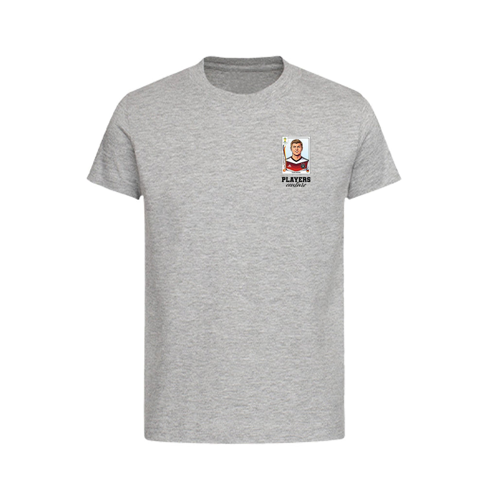Toni Kroos World Cup Sticker Kids T-Shirt – toni kroos sticker kids grey tshirt Players Couture design