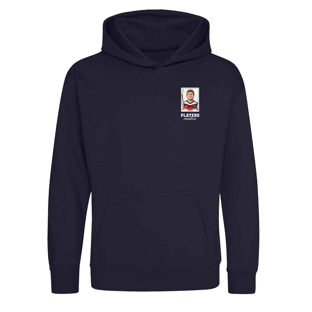Toni Kroos World Cup Sticker Kids Hoodie – toni kroos sticker kids navy hoodie Players Couture design