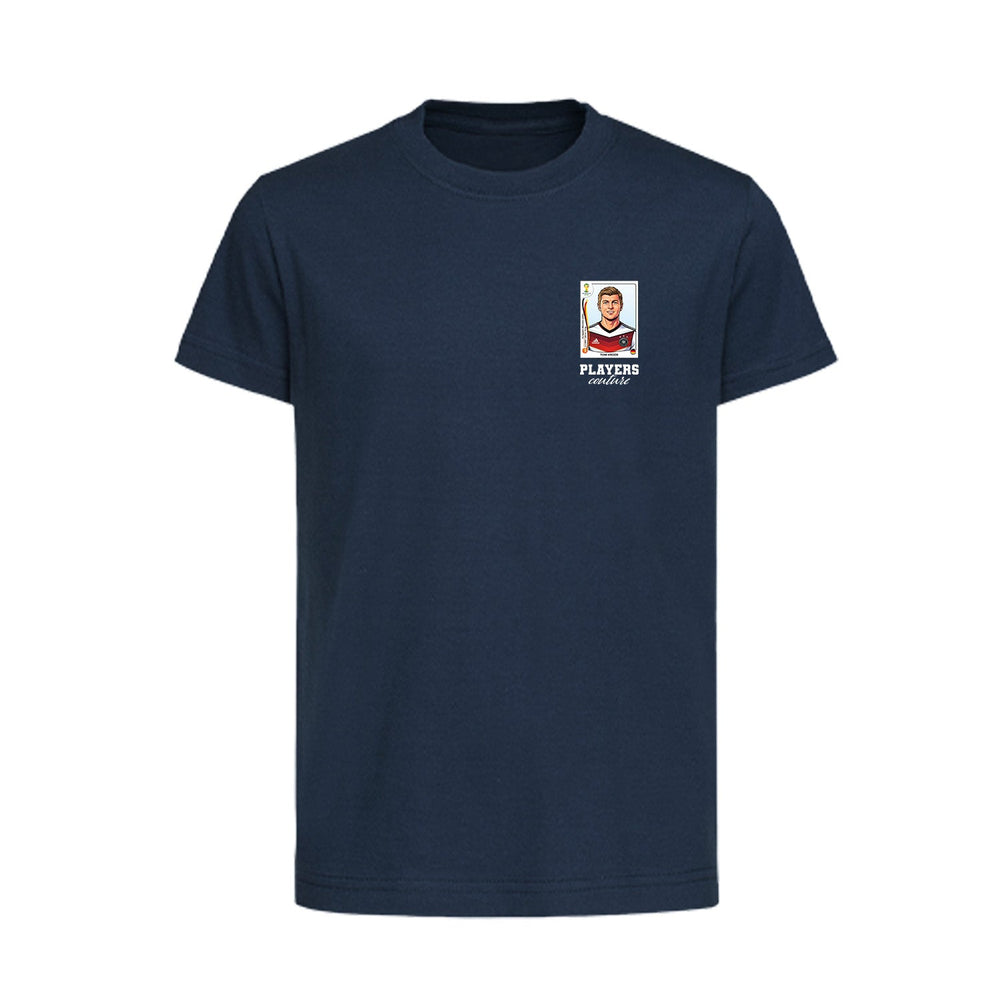 Toni Kroos World Cup Sticker Kids T-Shirt – toni kroos sticker kids navy tshirt Players Couture design