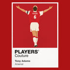 Tony Adams Arsenal red Icon Frame artwork detail