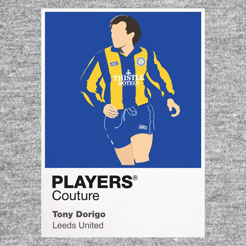 Tony Dorigo 1991/92 Leeds United Icon Frame artwork in grey