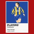Tony Dorigo 1991/92 Leeds United Icon Frame artwork in red