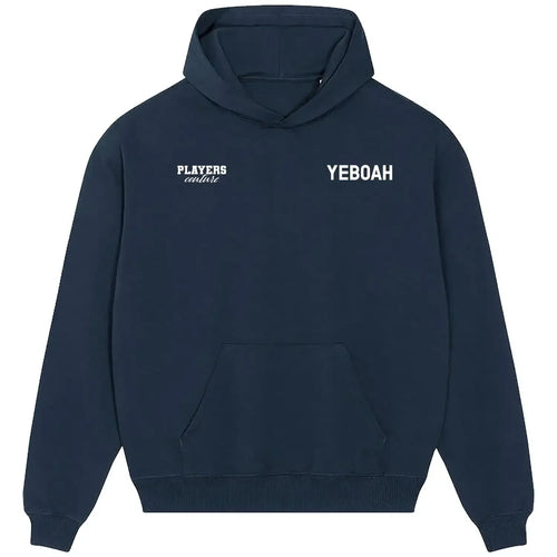 Tony Yeboah hoodie – navy men's hoodie featuring the Tony Yeboah Players Couture logo