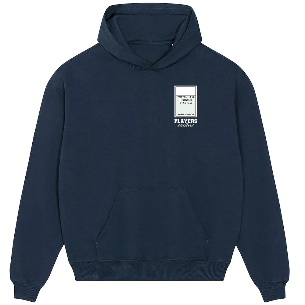 Tottenham Hotspur New Monopoly Card hoodie – red men's hoodie with white Tottenham Hotspur New Monopoly Card letters and
