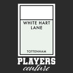 Tottenham Hotspur Monopoly Card hoodie – black men's hoodie with white Tottenham Hotspur Monopoly Card letters and Players