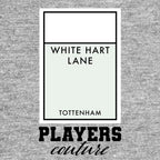 Tottenham Hotspur Monopoly Card hoodie – grey men's hoodie with black Tottenham Hotspur Monopoly Card letters and Players