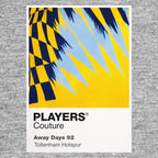 Tottenham Hotspur Away Classic Football Shirt Colours Frame Men's T-Shirt – yellow close-up detail shot of the Tottenham