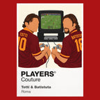 Francesco Totti and Gabriel Batistuta Roma Icon Frame artwork in red