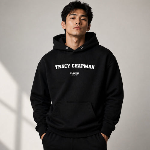 Tracy Chapman name-print hoodie - black