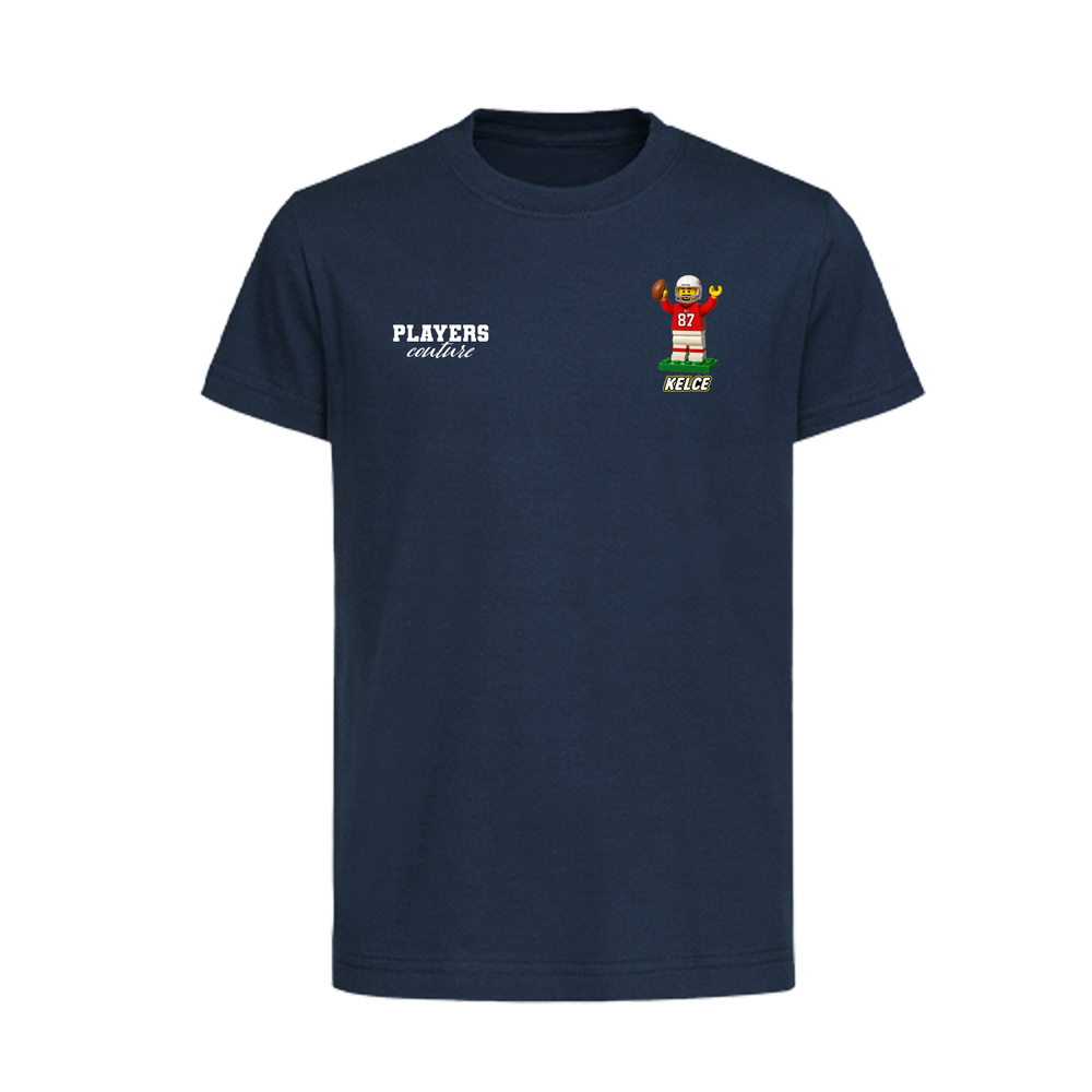 Travis Kelce Toy Logo Players Couture Kids T-Shirt Navy