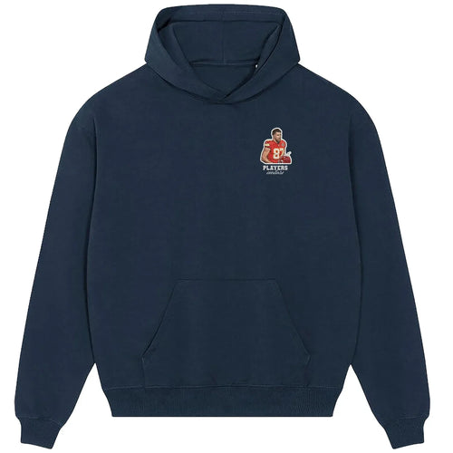 Travis Kelce hoodie – navy men's hoodie featuring the Travis Kelce Players Couture logo