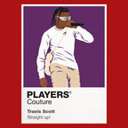 Travis Scott the braids, streetwear silhouette and immersive visual world connecting Rodeo, Astroworld and Utopia Icon Frame artwork in red