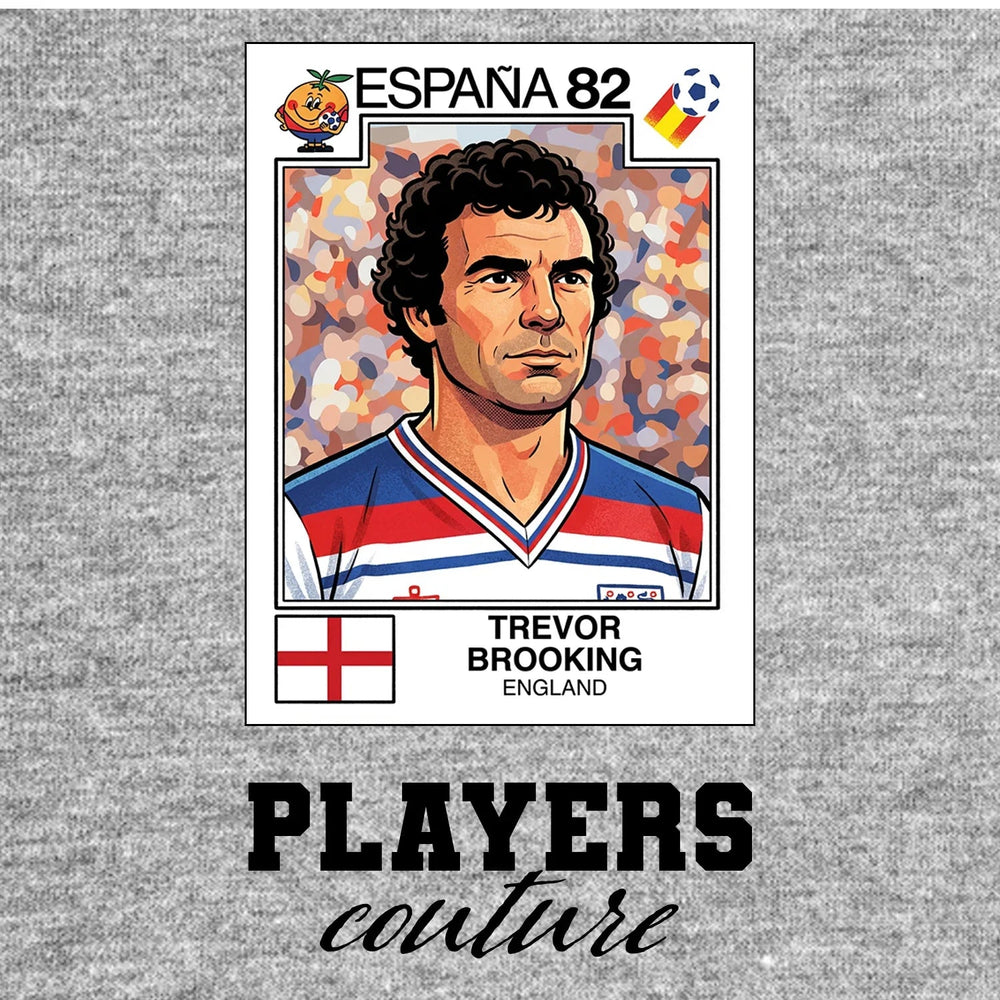 Trevor Brooking World Cup Sticker Kids T-Shirt – trevor brooking grey Players Couture design