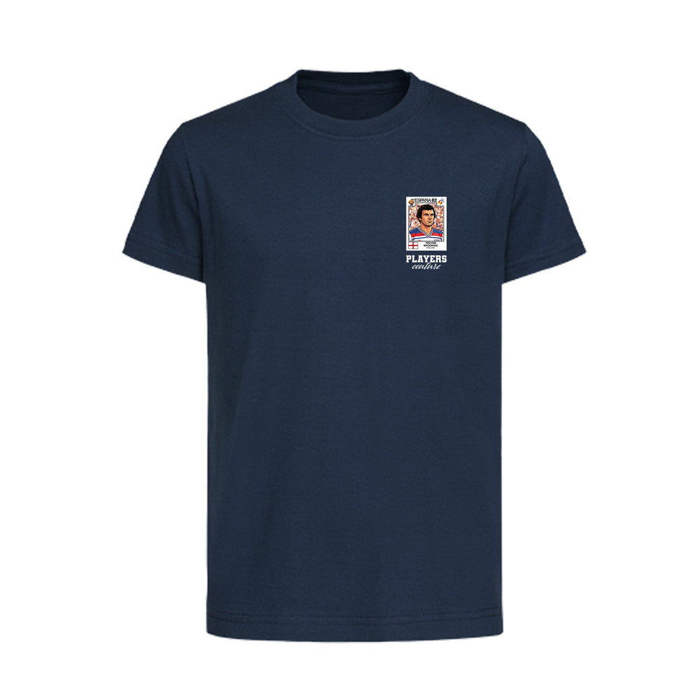 Trevor Brooking World Cup Sticker Kids T-Shirt – trevor brooking sticker kids navy tshirt Players Couture design