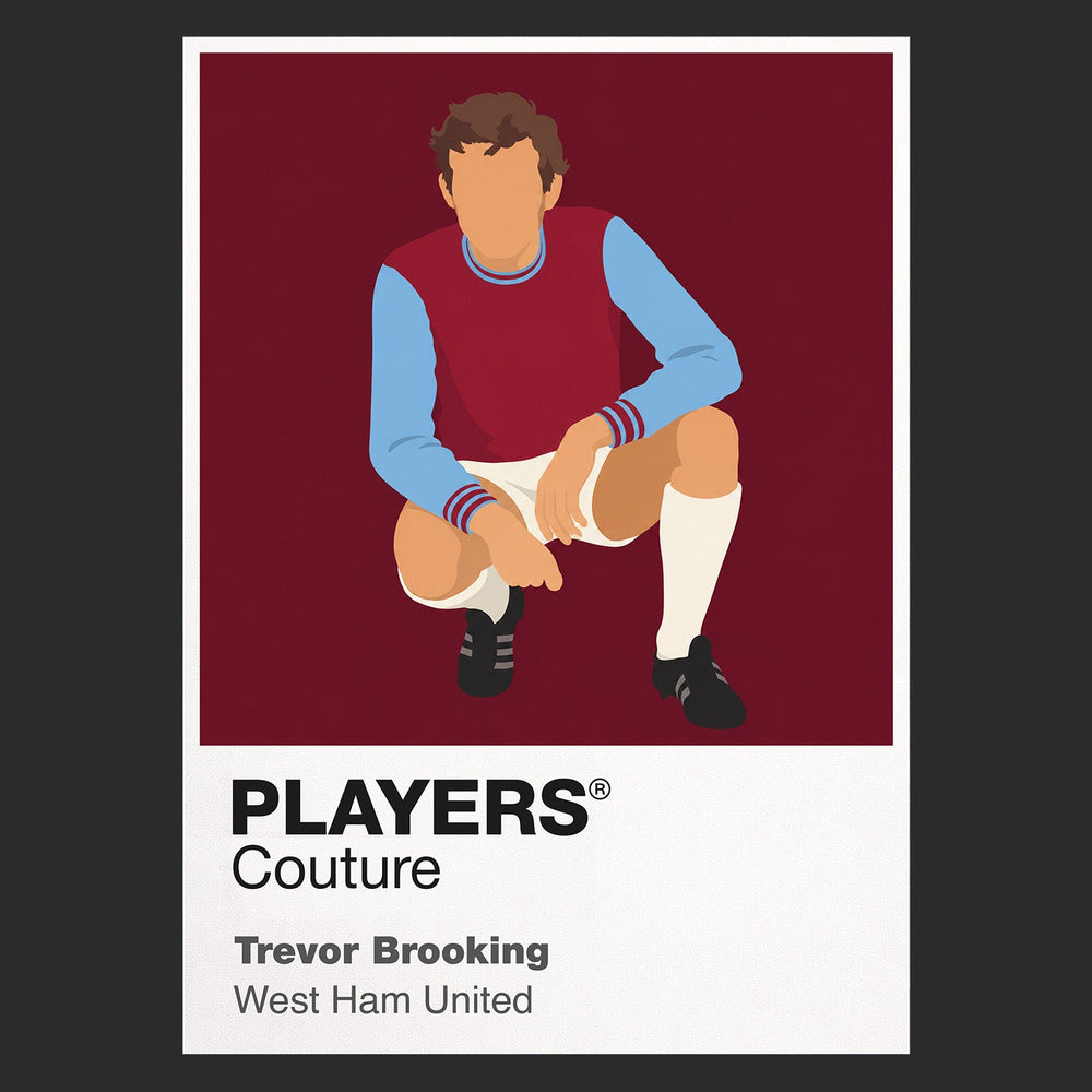 Trevor Brooking West Ham United Icon Frame Men's Hoodie — Black Artwork
