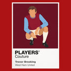 Trevor Brooking West Ham United Icon Frame Men's Hoodie — Red Artwork