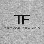 Trevor Francis Logo Men's T-Shirt – grey close-up detail shot of the Trevor Francis Players Couture logo design