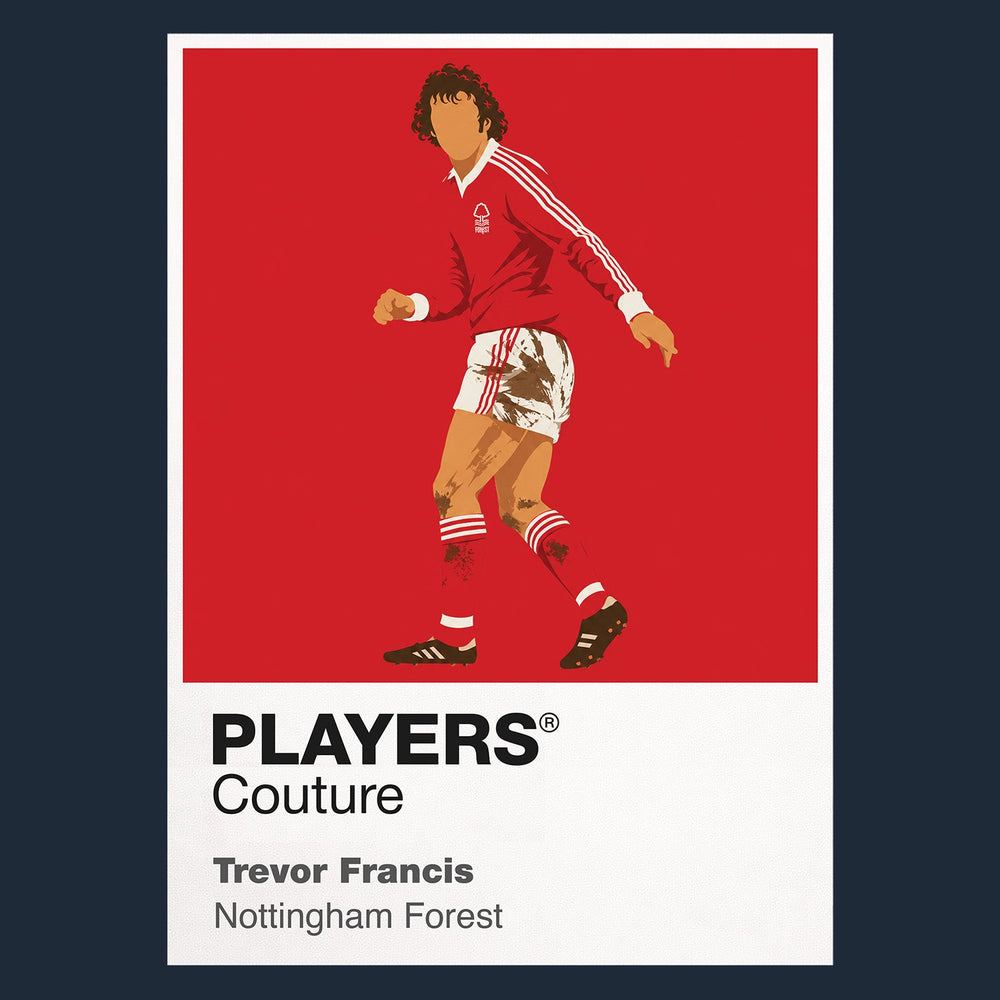 Trevor Francis Nottingham Forest Icon Frame Men's Hoodie — Navy Artwork